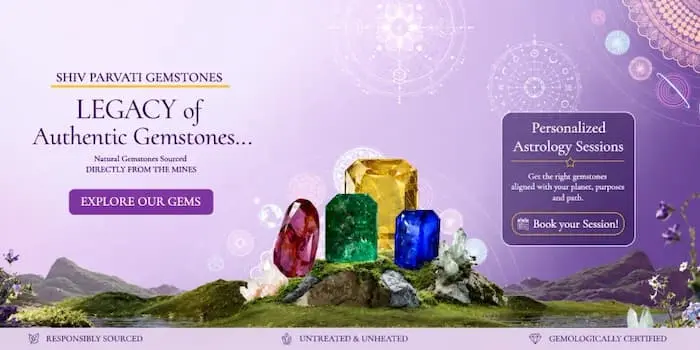 Shiv Parvati Gems Home Page Banner